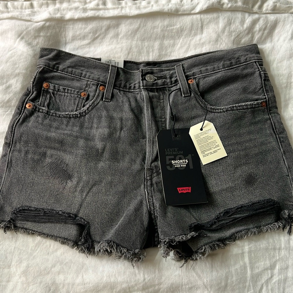 Levi’s 501 High Rise Black Fade Shorts